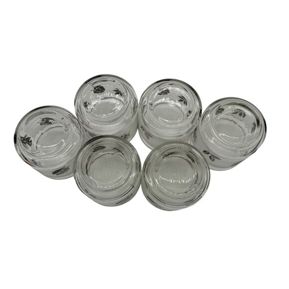 Vintage Libbey MCM Frosted Juice Glasses Set Of 6 Frosted Silver Leaf 3 1/4 tall - Picture 4 of 16